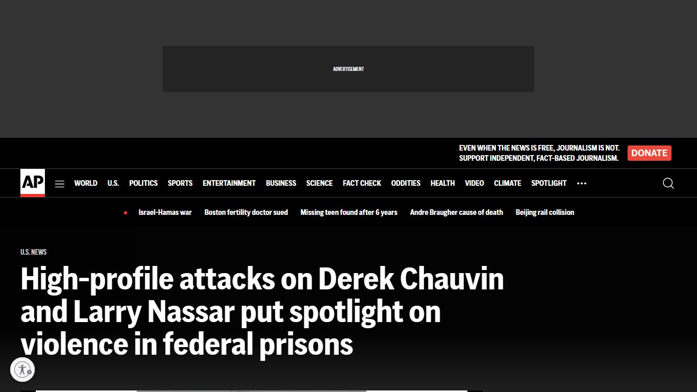 Derek Chauvin, Larry Nassar attacks highlight violence in federal ...